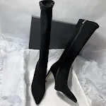 Botas femininas de salto alto e tecido elástico abaixo do joelho, perfeitas para um ajuste confortável e um visual estiloso. — foto 2