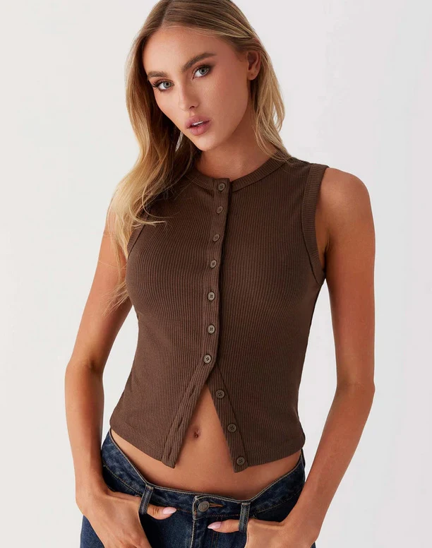 Women's slim fit sleeveless waistcoat vest. Elevate your style with this versatile and flattering vest, perfect for laye — photo 8