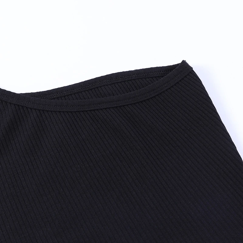 Title 8, Dark Irregular Cropped Strap Top Womens