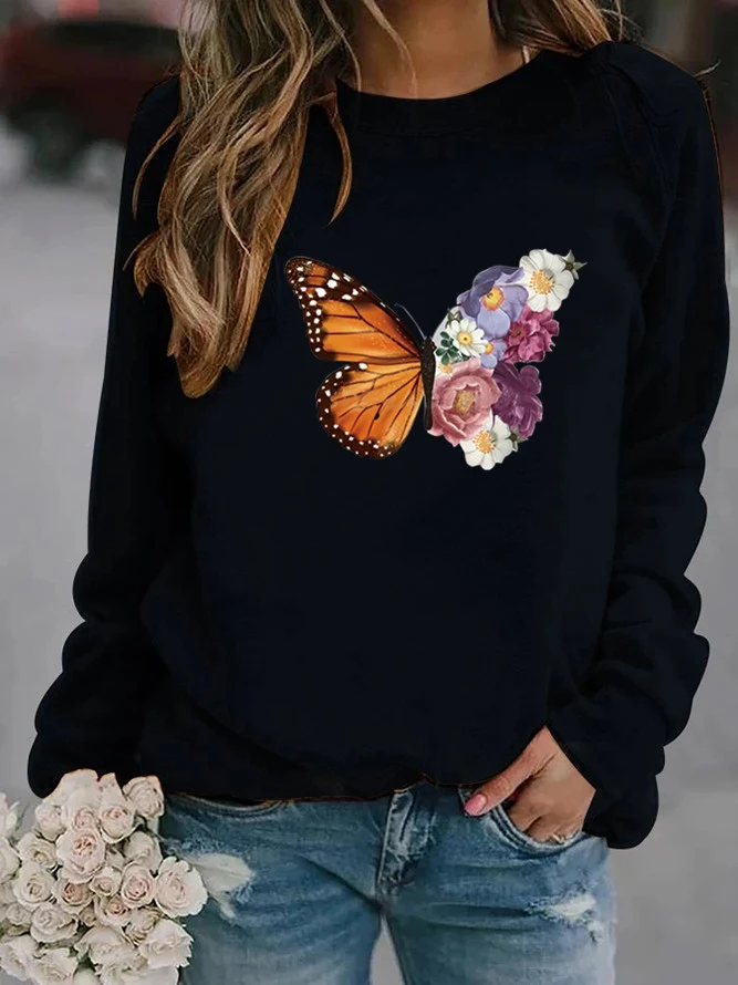 Maglione girocollo con stampa animalier europea e americana — foto 1