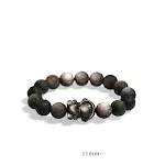 Pulseira de mão em obsidiana Lua Congelada para serenidade. Reduza o estresse, melhore a clareza mental e adicione um toque de estilo ao seu dia a dia. — foto 3