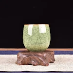 Xícara de Chá Celadon Cerâmica Conjunto de Chá Forno Ge. Aprecie o sabor autêntico do chá com este conjunto elegante e funcional. — foto 3