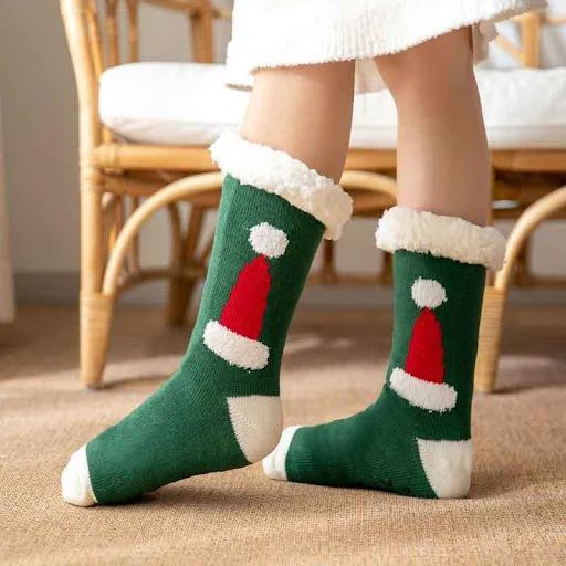 Title 3, Plush Coral Velvet Stockings Household Sleeping...