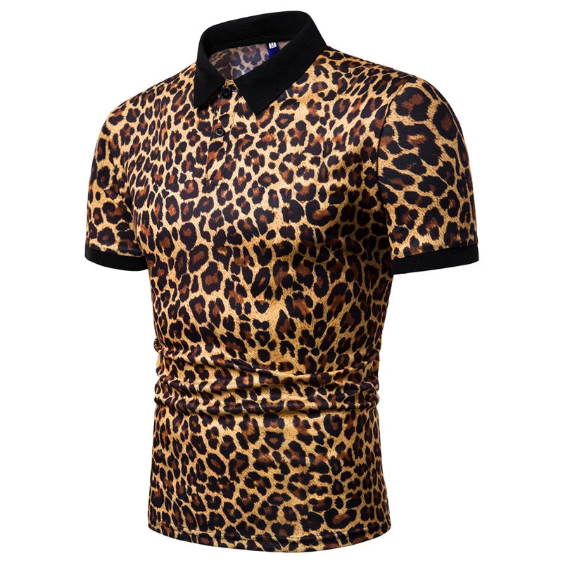 Muška Majica sa Leopard Printom Kratak Rukav Udobna i Moderna. Idealna za svakodnevno nošenje i izlaske, upotpunjuje tvoj autentičan stil. — foto 12