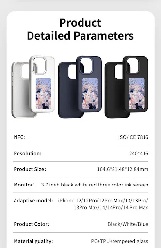 Title 1, Vierkleurige telefoonhoes met schermpatroon, AI...