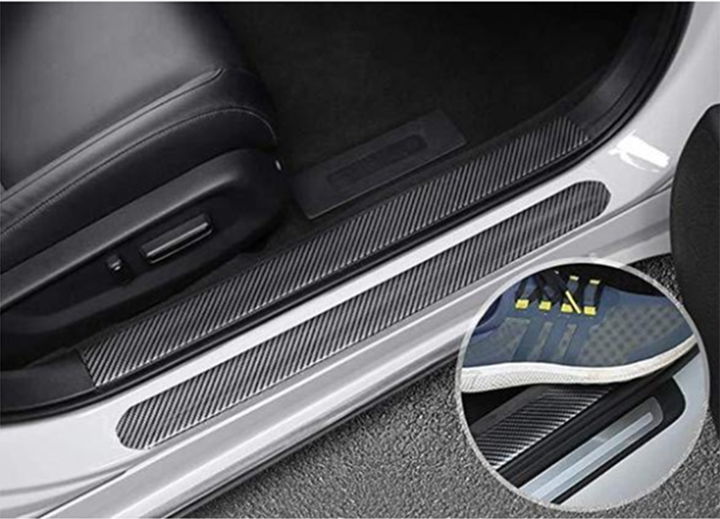 Auto Dorpelstrips Anti-kras Algemene Deur Zijbumper Stickers Universele Carbon Fiber Pedalen Trimstrips — foto 5