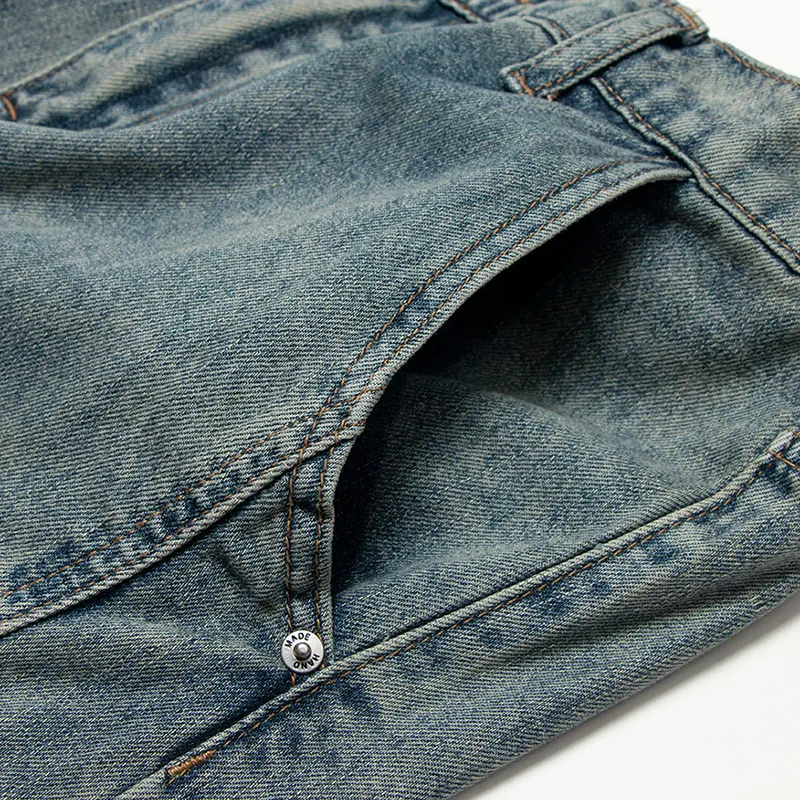 Calças Jeans Masculinas Soltas e Casuais Lavadas Conforto e Estilo Descontraído para o Dia a Dia. Perfeitas para um Visual Casual e Moderno com Caimento Solto. — foto 6