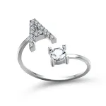 Anel ajustável com 26 letras iniciais, joia de moda feminina, design simples e elegante, perfeito para um toque pessoal. — foto 39