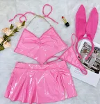Completo gonna e top halter tinta unita da donna Un look elegante e versatile per ogni occasione Comfort e stile per un outfit femminile moderno — foto 2