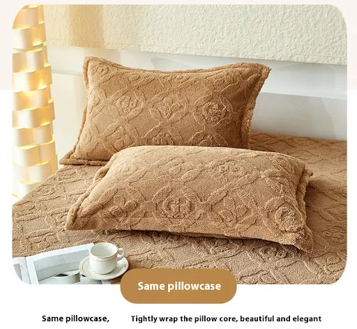 Title 15, Taffeta One-piece Milk Coral Velvet Bedspread W...