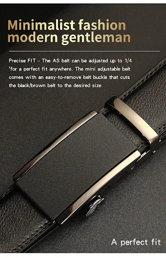 Title 3, Mens Leather Belt with Automatic Buckle, Two-l...
