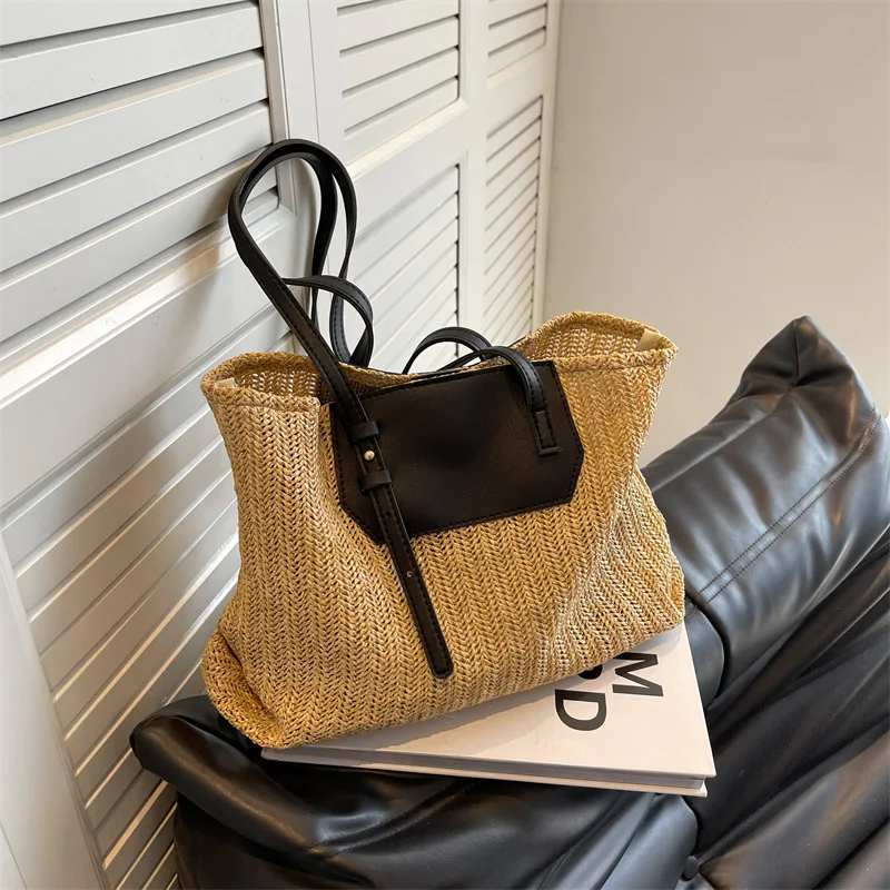 Title 4, Bolsa de mão fashion tecida de grande capacidad...