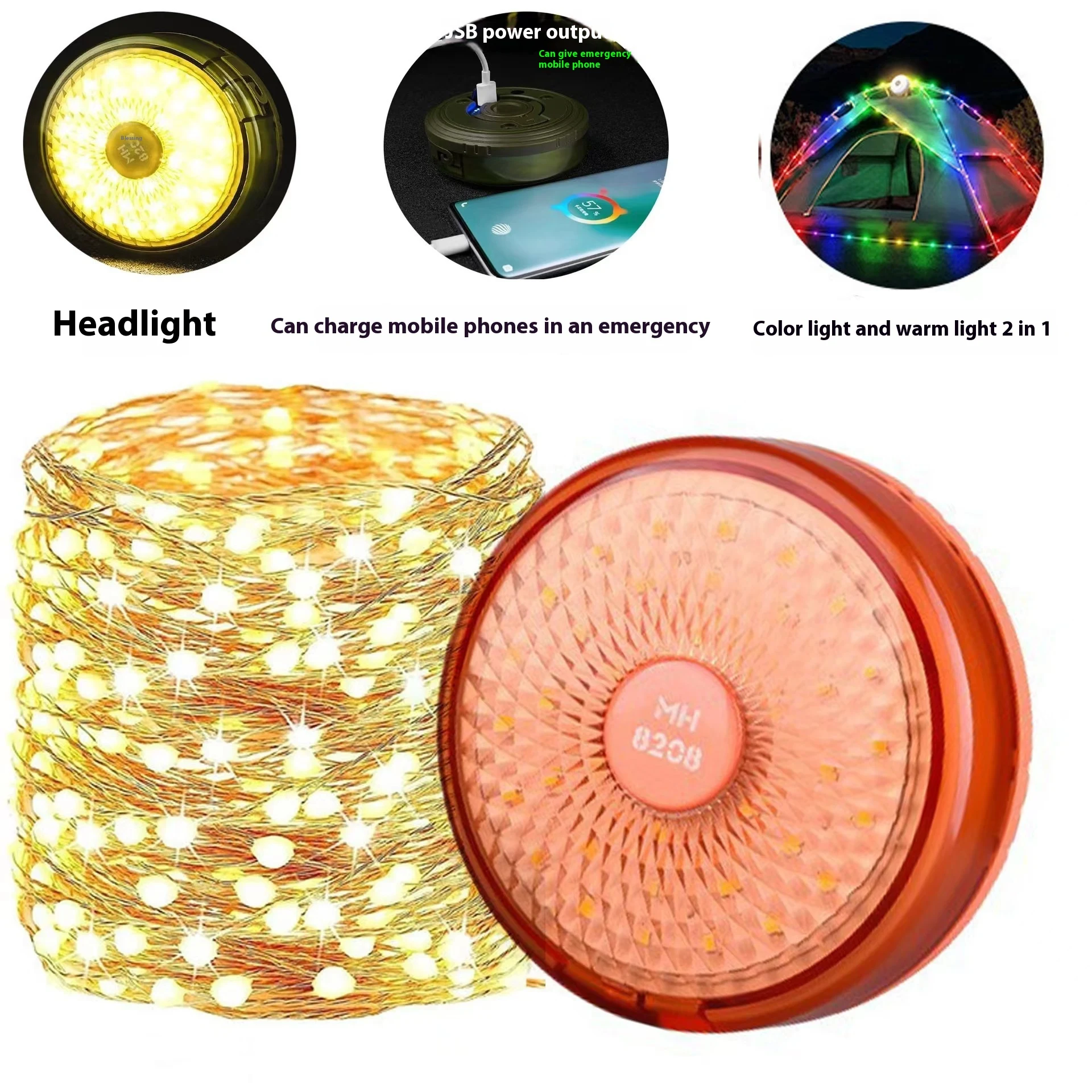 Outdoor Camping Lighting Chain USB Charging Night Light Portable String Lights Perfect for Camping Creates a Warm and Sa — photo 9
