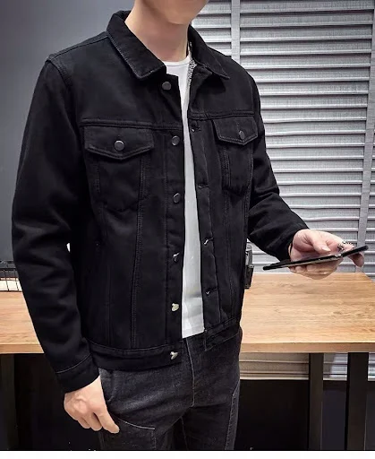 Title 5, Jaqueta Jeans Grossa Forrada com Fleece Masculi...