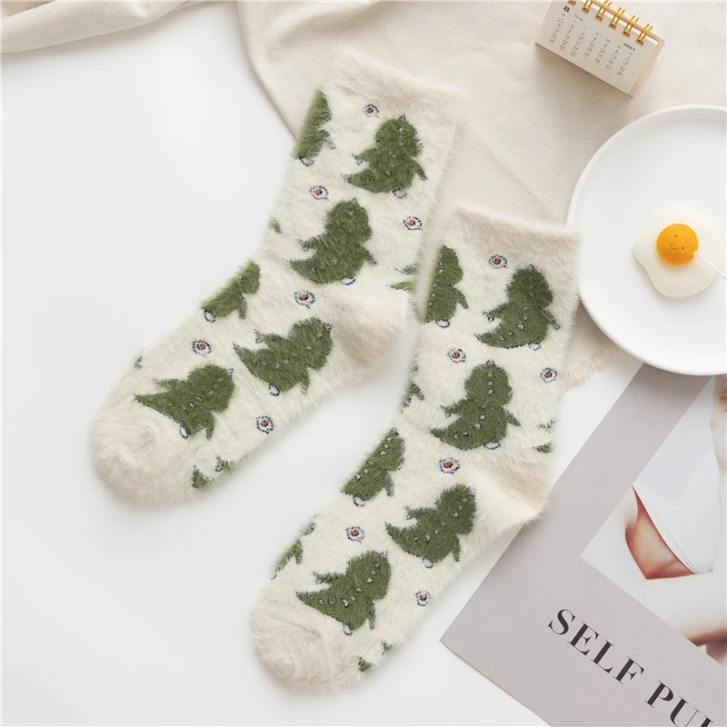 Mink Fleece Socks Coral Fleece Female Cartoon Animal — photo 5