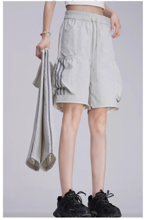 Title 7, Casual Detachable Shorts and Reflective Wide-le...