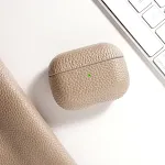 Custodia protettiva per auricolari in vera pelle con motivo a litchi. Proteggi le tue cuffie con stile e resistenza, design elegante e vestibilità perfetta. — foto 5