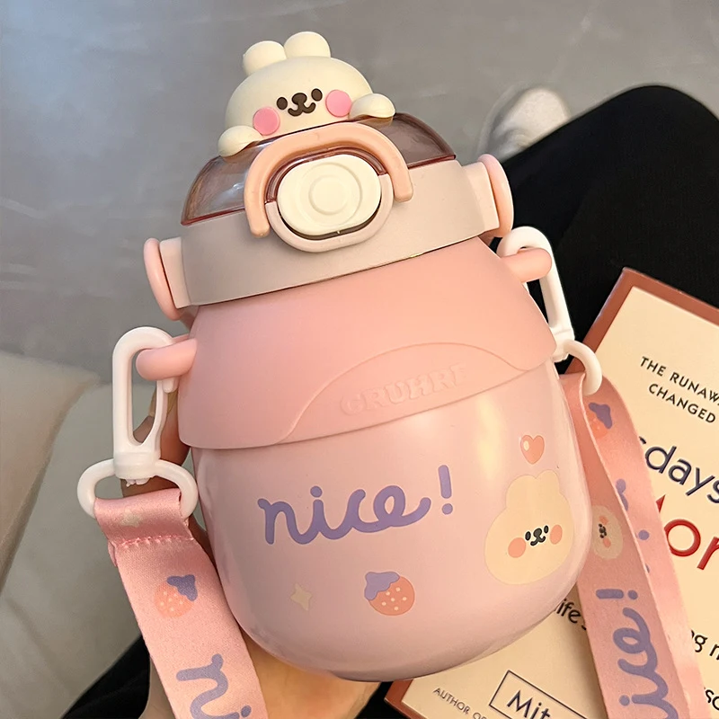 Insulated Outdoor Pot Belly Straw Cup with Hug Animal Design. Perfect for kids, keeps drinks at the right temperature, d — photo 7