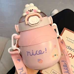 Insulated Outdoor Pot Belly Straw Cup with Hug Animal Design. Perfect for kids, keeps drinks at the right temperature, d — photo 7