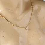 Colar simples feminino de aço titânio, elegante e resistente à água. Ideal para uso diário, presente especial, durabilidade e estilo para você. — foto 11