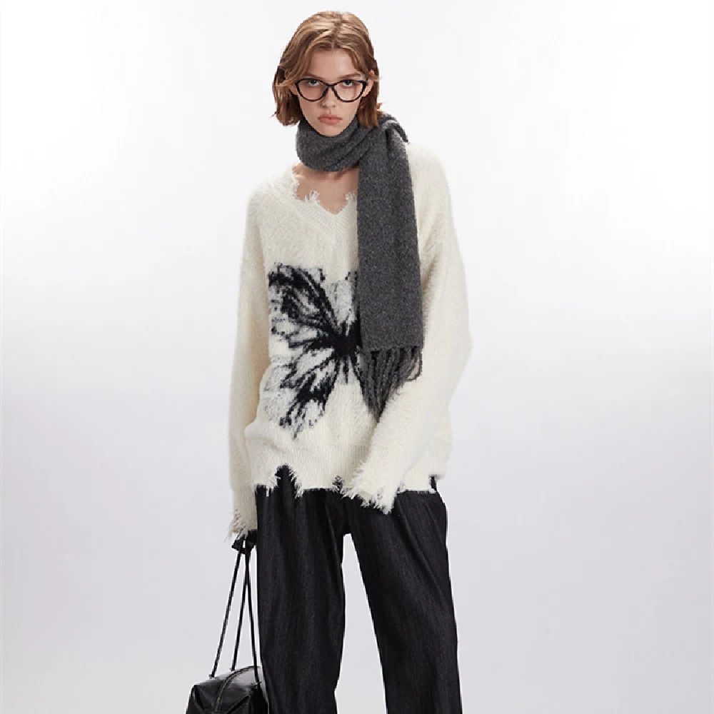 Title 3, Maglione farfalla donna fashion Top ampio Comfo...