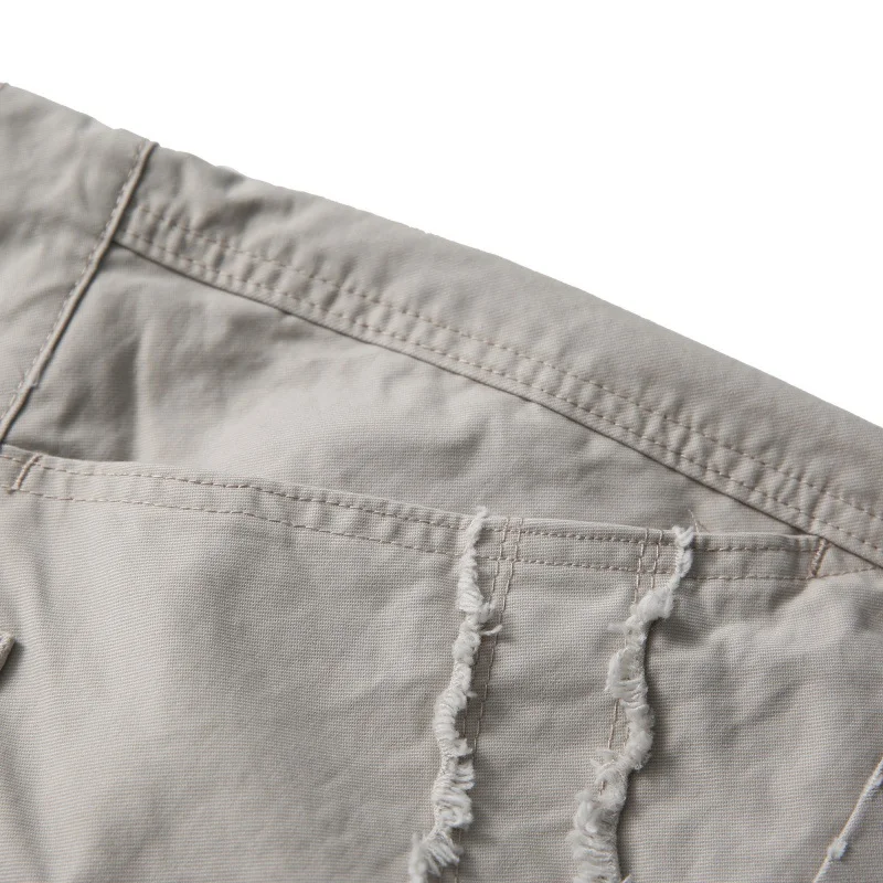 Title 7, Retro High Street Washed Frayed Hem Stitching L...