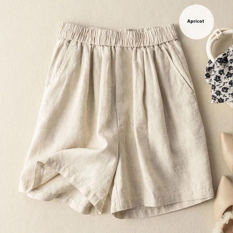 Artistieke retro vrijetijdsbroek met wijde pijpen van katoen en linnen voor dames. Geniet van comfort en stijl met deze elegante broek. — foto 5