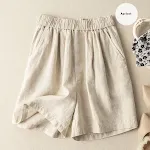 Artistieke retro vrijetijdsbroek met wijde pijpen van katoen en linnen voor dames. Geniet van comfort en stijl met deze elegante broek. — foto 5