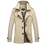Men's Cotton Washed Jacket Coat Mid-Length Windbreaker Stylish and Comfortable Perfect for Everyday Wear Versatile Desig — photo 2