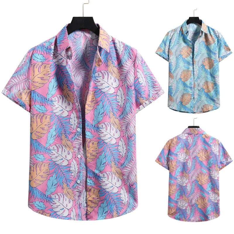 Title 3, New Mens Spring and Summer Beach Flower Hawaii...