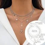 Colar feminino com corrente fina e simples, pérolas de imitação multicamadas. Adicione elegância ao seu visual diário com este colar. — foto 8