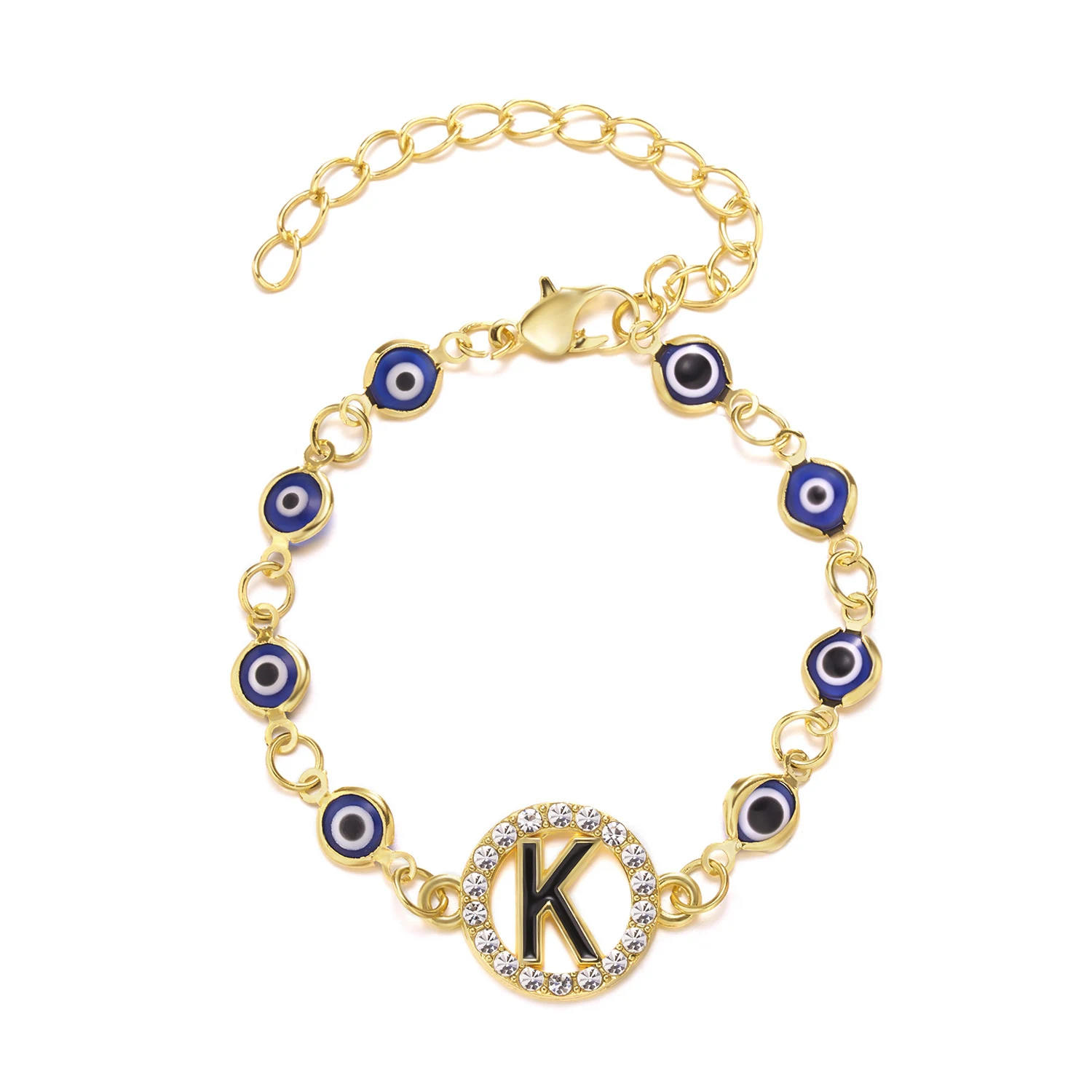 Pulseira Ajustável de Liga com Olhos Azuis. Design elegante e proteção em um só acessório. Ajuste perfeito, ideal para qualquer pulso. — foto 12