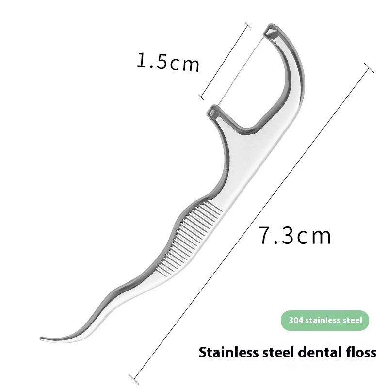 304 Stainless Steel Toothpick Portable Cleaning Tool – Reusable Dental Hygiene Solution – Compact and Effective Oral Car — photo 3