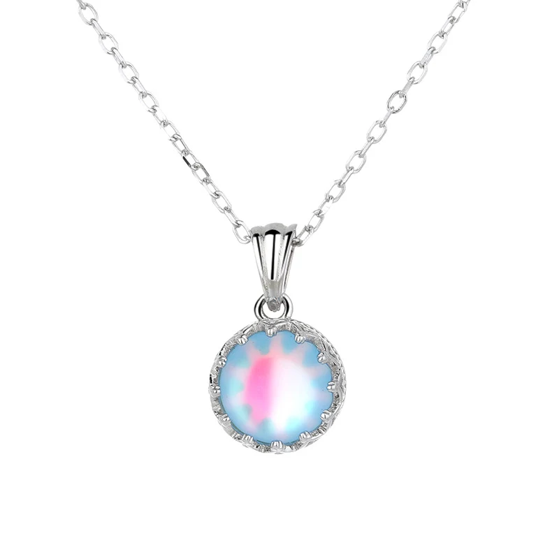 Collar Corona Luna Mujer Plata de Ley S925 Cadena Clavícula Diseño Exclusivo Colgante Lujo Ligero, Perfecto para Regalo. — foto 3