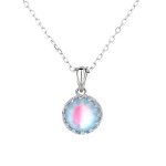Collar Corona Luna Mujer Plata de Ley S925 Cadena Clavícula Diseño Exclusivo Colgante Lujo Ligero, Perfecto para Regalo. — foto 3