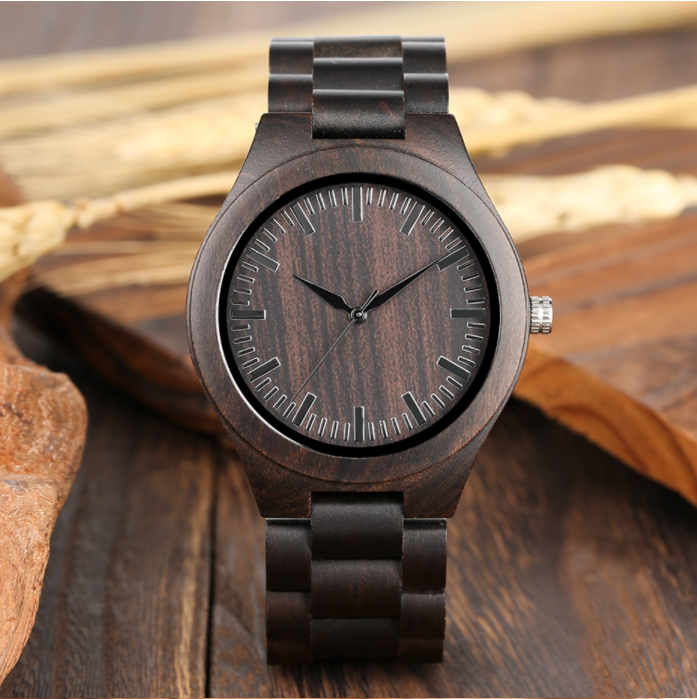 Relógio Quartzo Ebony Completo Masculino Simples e Generoso. Desfrute do estilo atemporal, precisão do quartzo e elegância duradoura. Perfeito para o homem moderno. — foto 1