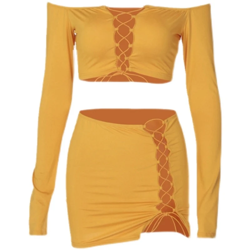 Title 2, Conjunto feminino com top tubo, mangas comprida...