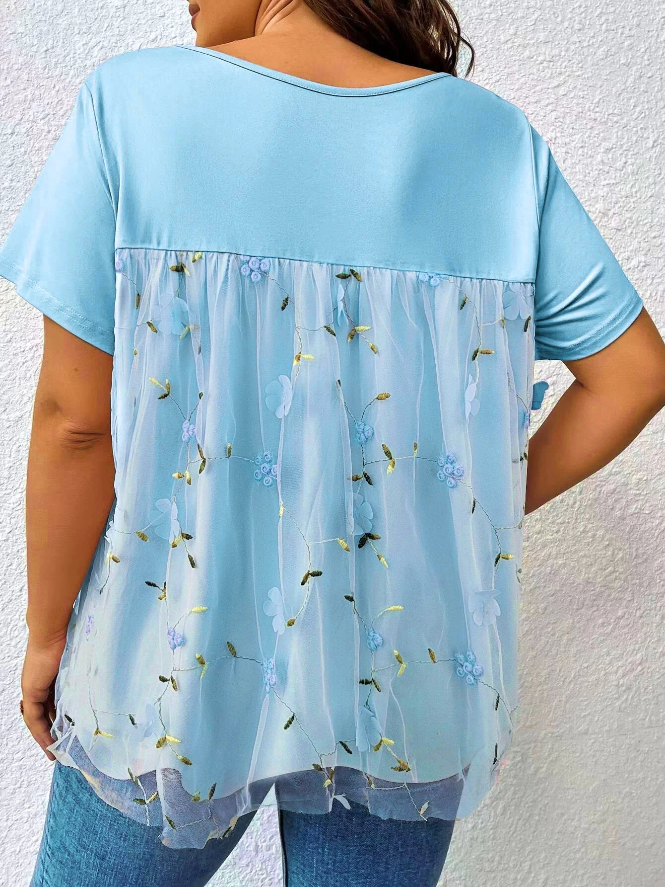 Women's Lace Lace Stitching Coat T-shirt — photo 7