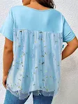 Women's Lace Lace Stitching Coat T-shirt — photo 7