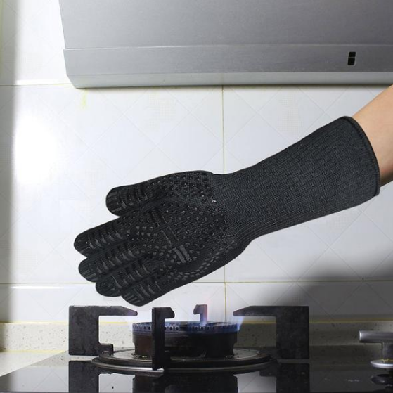 Luvas para churrasco e forno micro-ondas resistentes a altas temperaturas, corte e queimaduras, com isolamento para cozinhar com segurança e proteção. — foto 10