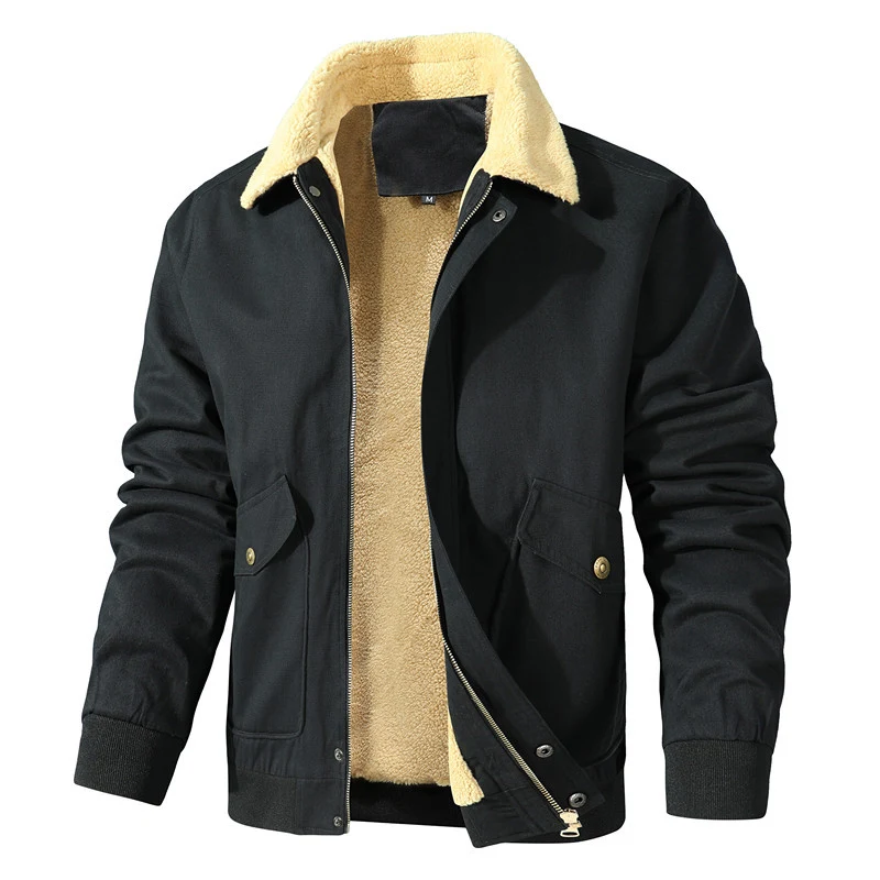 Men's Fashion Casual Fleece-lined Washed Coat for everyday wear. Offers warmth, comfort and a versatile style for any ca — photo 5