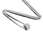 Colar com pingente quadrado pequeno tridimensional. Leve e elegante, perfeito para uso diário. Um acessório sutil para adicionar um toque de estilo ao seu visual. — foto 3