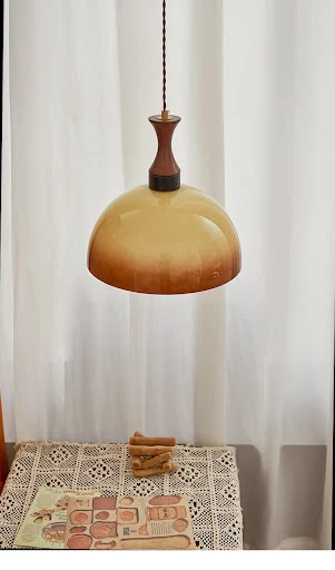 Title 2, Retro Glass Restaurant Pendant Light for Bedroo...