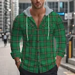 American Retro Autumn And Winter Men's Plaid Shirt offering a casual and warm coat design, fashionable and perfect for t — photo 3