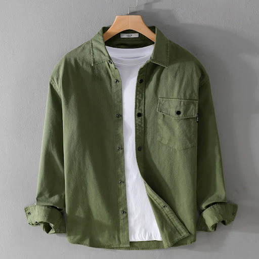 Title 2, Fall Mens Clothing Long Sleeve Simple Workwear...