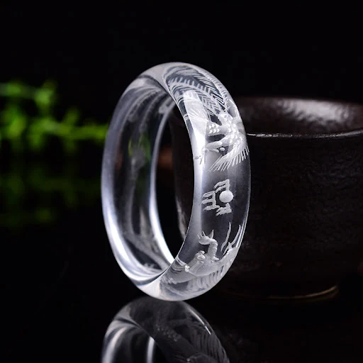 Title 4, Pulseira feminina de cristal branco natural com...