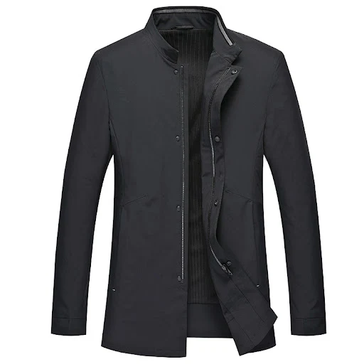 Title 1, New Middle-Aged Mens Stand-Up Collar Jacket Bu...