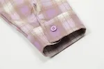 Casaco Camisa Bordado com Letras Xadrez Primavera/Outono, Conforto e Estilo em uma Peça, Perfeito para Looks Casuais e Cheios de Personalidade — foto 6