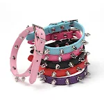 Leather Cat Collar Anti-Bite Studded Cat Collar with Spikes Adjustable Pet Collar for Small Dogs Puppy Kitten Pet Access — photo 5