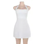 Modieuze elegante sexy slim-fit halter a-lijn jurk dames — foto 2